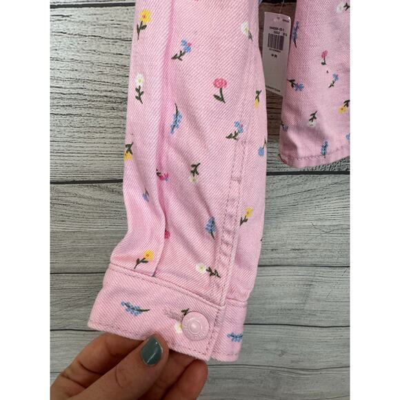 Old Navy Girl's Pink Floral Long Sleeve Jean Jacket Size Medium / 8 - Picture 9 of 9